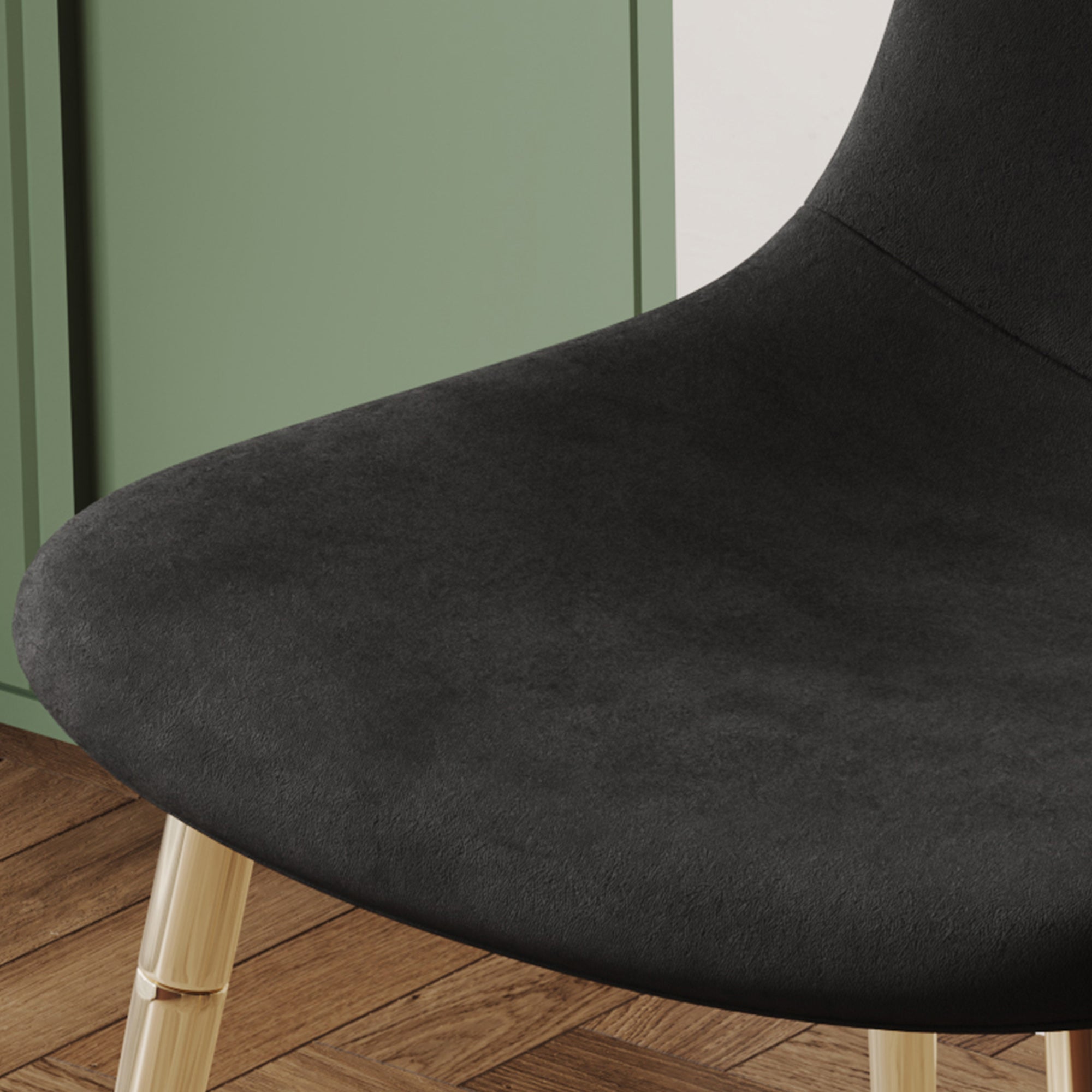 Set of 4 Fabric Armless Dining Chairs
